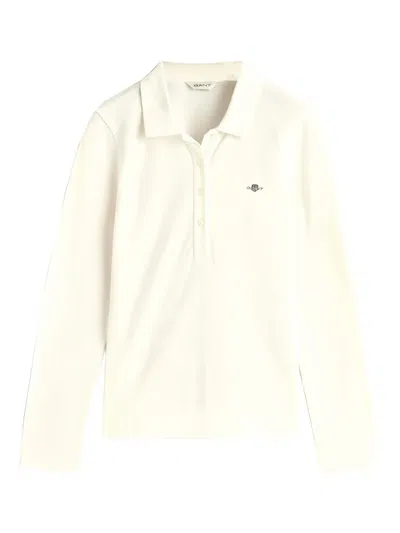 Gant Long-sleeves Polo Top In Neutral