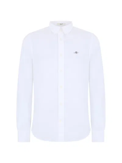 Gant Long-sleeve Cotton Shirt In White
