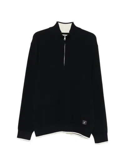 Gant Long-sleeve Half-zip Sweater In Blue