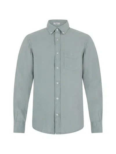 Gant Long-sleeve Linen Shirt In Green