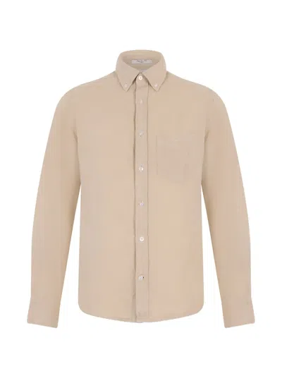 Gant Long-sleeve Linen Shirt In Neutral