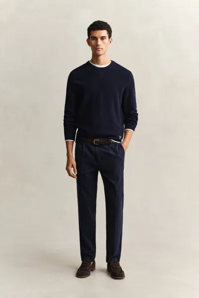 Gant Lyocell Blend Pants In Blue