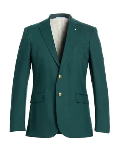 Gant Man Blazer Dark Green Size 42 Wool, Polyester, Elastane