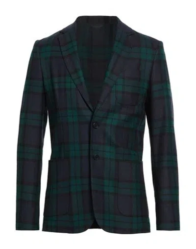 Gant Man Blazer Navy Size 42 Wool, Polyester In Blue