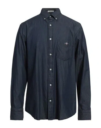 Gant Man Denim Shirt Blue Size 15 Cotton