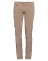 Gant Man Pants Khaki Size 32w-34l Cotton, Elastane In Beige
