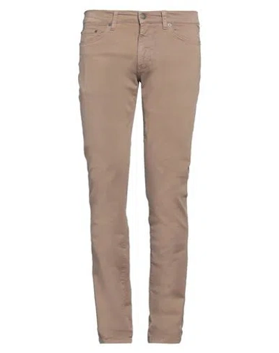 Gant Man Pants Khaki Size 32w-34l Cotton, Elastane In Beige