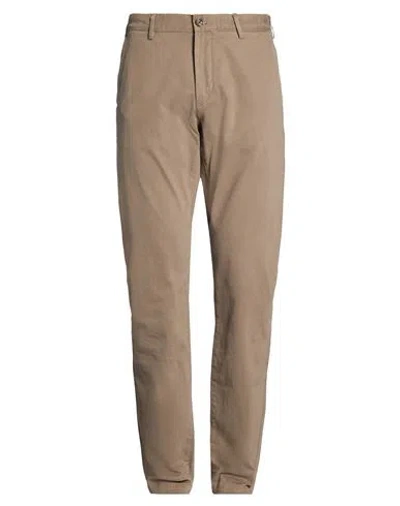 Gant Man Pants Khaki Size 35w-34l Cotton, Elastane In Brown