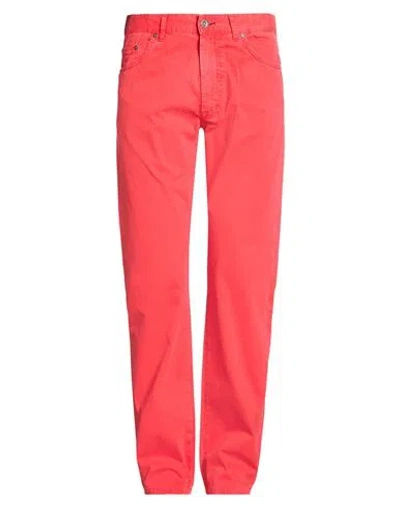 Gant Man Pants Tomato Red Size 35w-34l Cotton