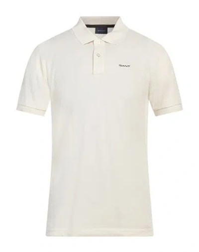 Gant Man Polo Shirt Ivory Size Xxl Cotton In White