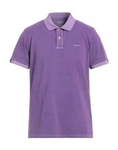 Gant Man Polo Shirt Mauve Size 3xl Cotton In Purple