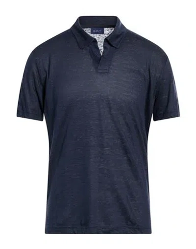 Gant Man Polo Shirt Midnight Blue Size S Linen