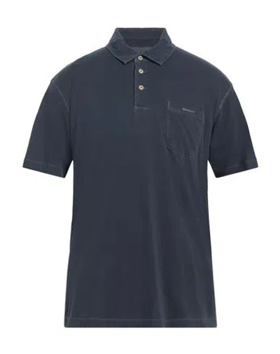 Gant Man Polo Shirt Midnight Blue Size Xxl Cotton In Blue