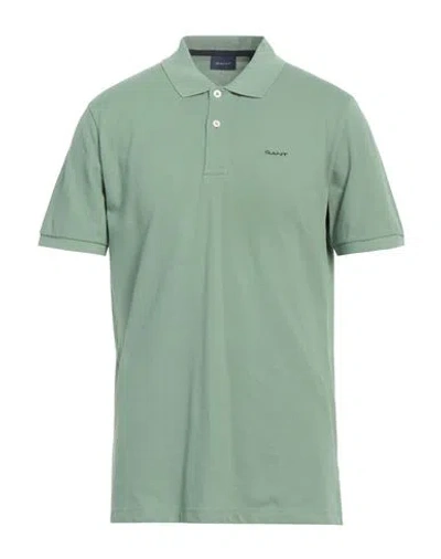 Gant Man Polo Shirt Sage Green Size Xl Cotton