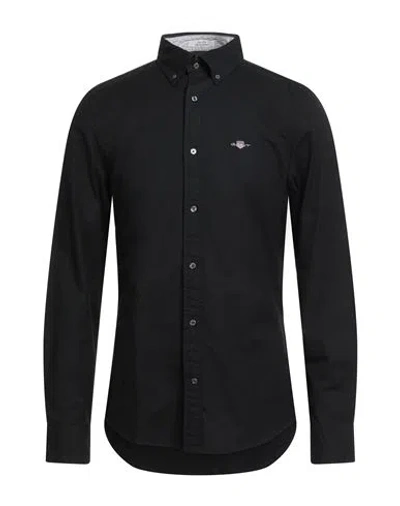 Gant Man Shirt Black Size 15 ¾ Cotton, Elastane