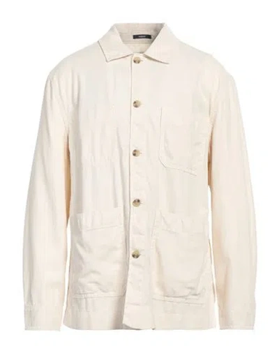 Gant Man Shirt Cream Size 17 ½ Cotton, Linen In White