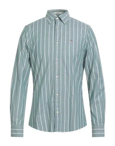 Gant Man Shirt Green Size 15 ¾ Cotton, Elastane
