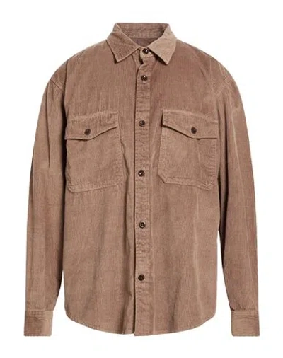 Gant Man Shirt Grey Size L Cotton In Brown
