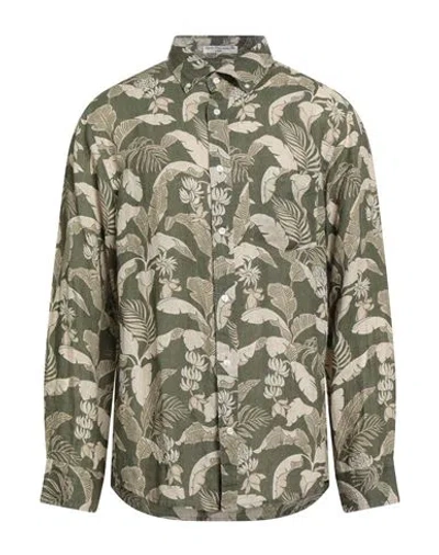 Gant Man Shirt Military Green Size 17 ½ Linen In Gray