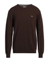 Gant Man Sweater Brown Size 3xl Lambswool In Brown