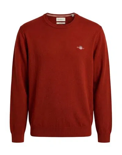Gant Man Sweater Burgundy Size 3xl Lambswool In Red
