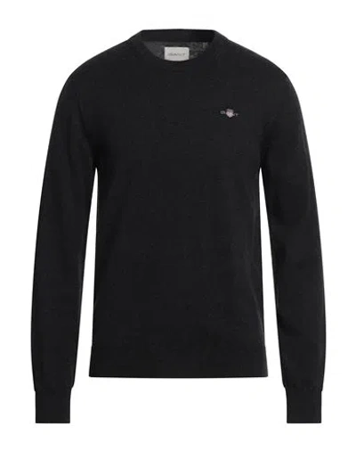 Gant Man Sweater Charcoal Size Xl Cotton, Wool In Grey
