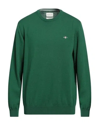 Gant Man Sweater Green Size Xl Lambswool In Green