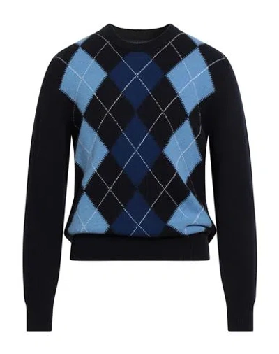 Gant Man Sweater Navy Size M Lambswool In Blue