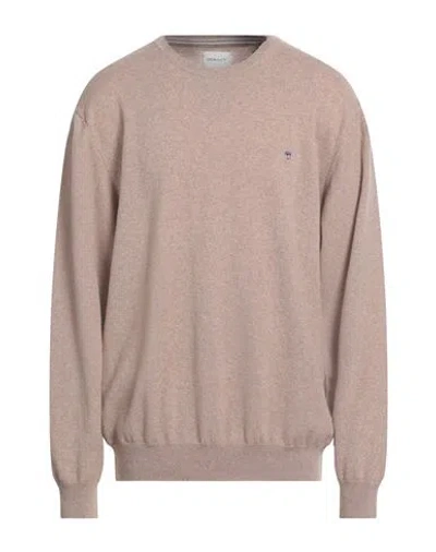 Gant Man Sweater Sand Size 3xl Lambswool In Neutral