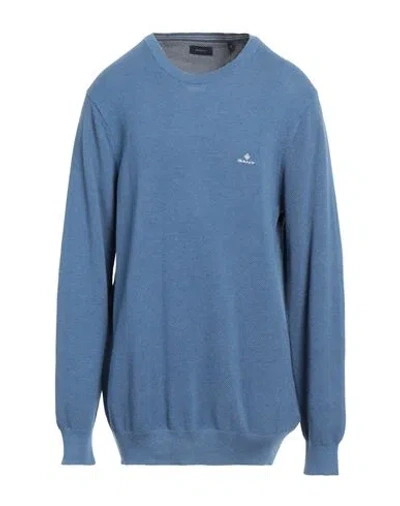 Gant Man Sweater Slate Blue Size 3xl Cotton