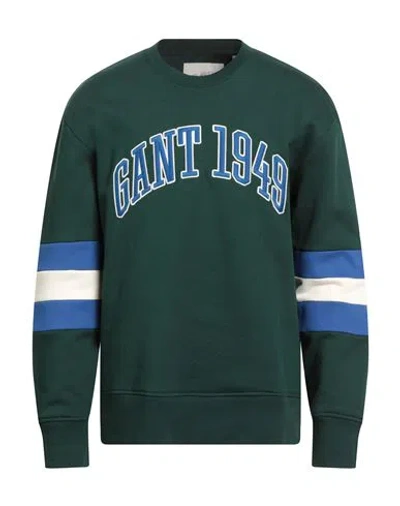 Gant Man Sweatshirt Green Size M Cotton, Elastane