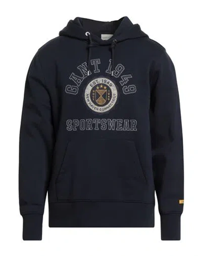 Gant Man Sweatshirt Midnight Blue Size M Cotton, Polyester, Elastane