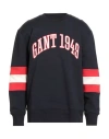 Gant Man Sweatshirt Navy Size M Cotton, Elastane In Blue