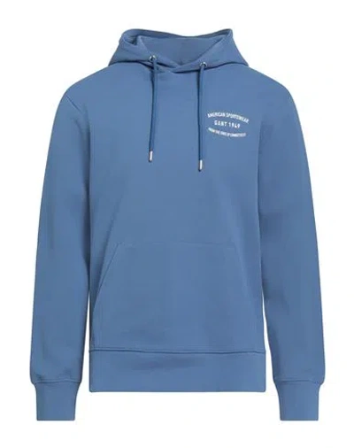 Gant Man Sweatshirt Pastel Blue Size M Cotton, Polyester, Elastane