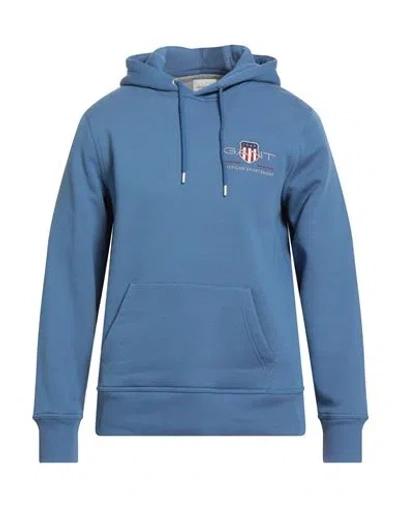 Gant Man Sweatshirt Slate Blue Size M Cotton, Polyester, Elastane