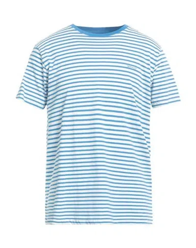Gant Man T-shirt Azure Size Xl Cotton In Blue