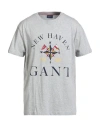 Gant Man T-shirt Light Grey Size 3xl Cotton In Gray