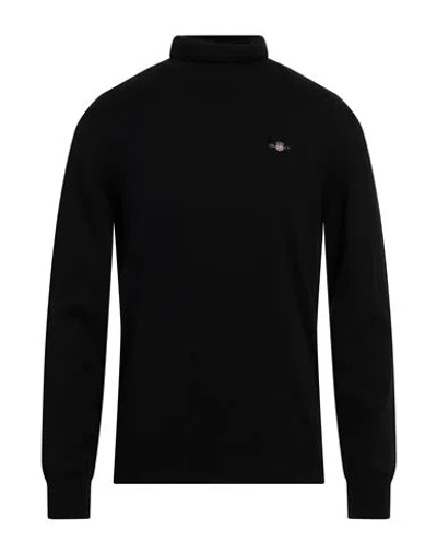Gant Man Turtleneck Black Size Xl Cotton, Wool In Black