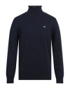 Gant Man Turtleneck Navy Size Xxl Cotton, Wool In Navy
