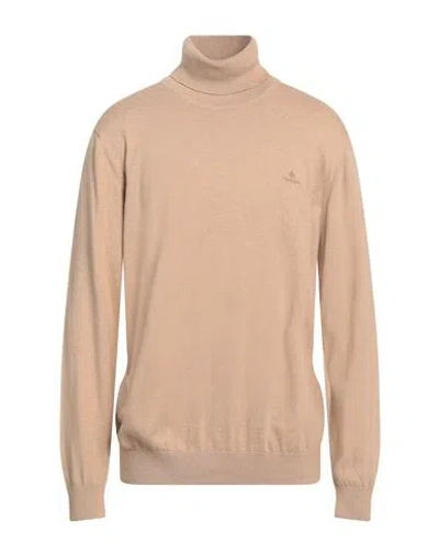 Gant Man Turtleneck Sand Size Xxl Cotton, Cashmere, Wool In Beige