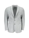 Gant Marl-pattern Single-breasted Blazer In Gray