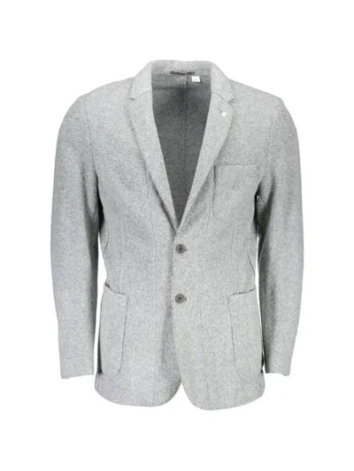 Gant Marl-pattern Single-breasted Blazer In Gray