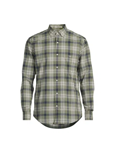 Gant Men's Regular Fit Checked Poplin Shirt In Green