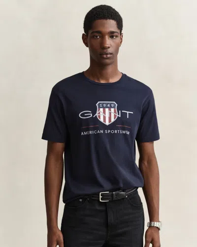 Gant Mens Archive Shield T-shirt In Blue