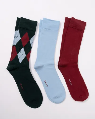 Gant Mens Argyle Socks 3-pack In Green