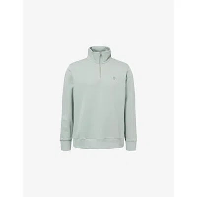 Gant Mens  Shield Embroidered-logo Cotton-blend Sweatshirt In Green