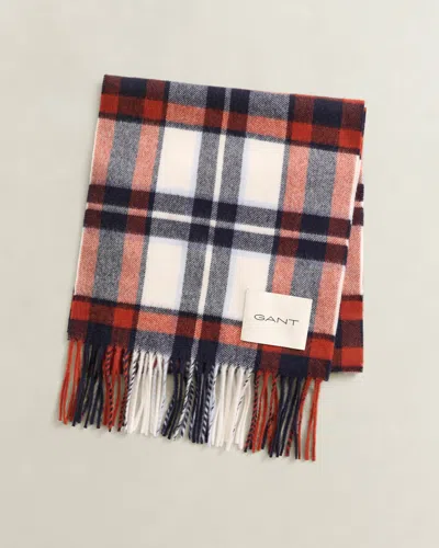 Gant Mens Checked Wool Scarf In Multi