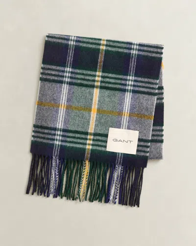 Gant Mens Checked Wool Scarf In Multi