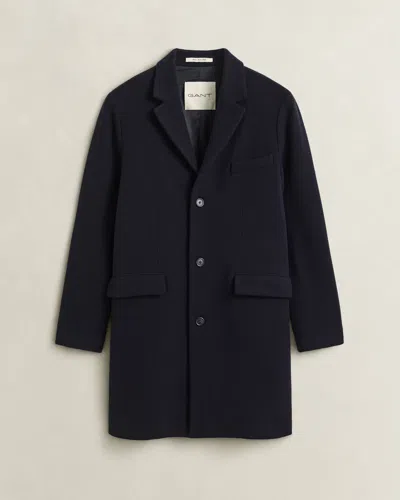 Gant Mens Classic Wool Coat In Black