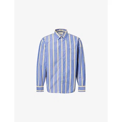 Gant Mens College Blue Heritage Striped Cotton Poplin Shirt